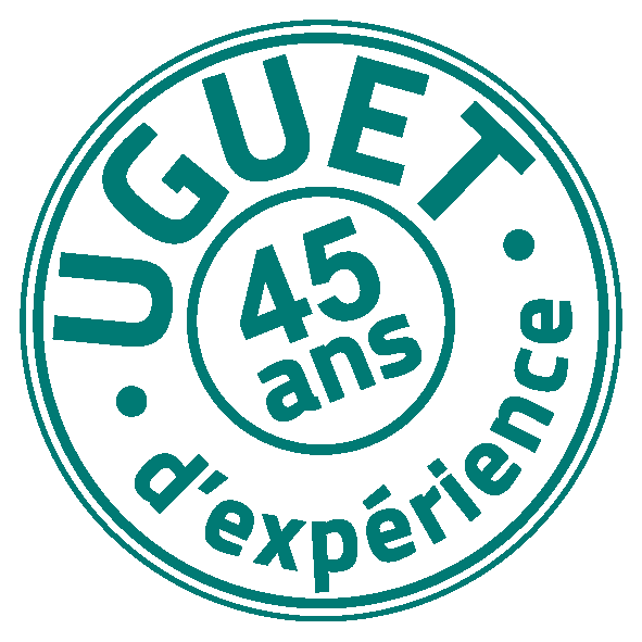 Logo 45 ans du cabinet uguet